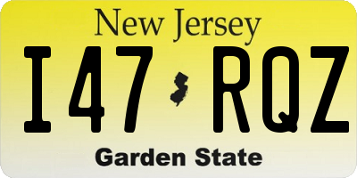 NJ license plate I47RQZ