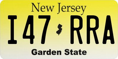 NJ license plate I47RRA
