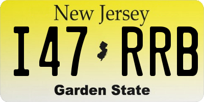 NJ license plate I47RRB