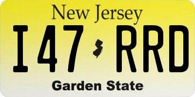 NJ license plate I47RRD