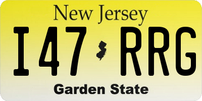 NJ license plate I47RRG