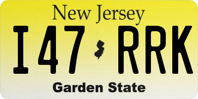 NJ license plate I47RRK
