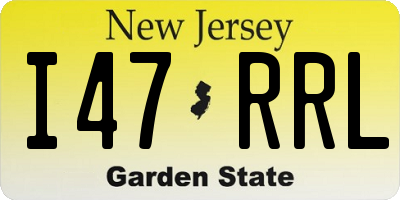 NJ license plate I47RRL