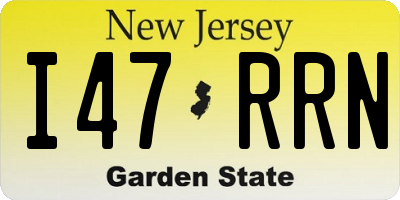 NJ license plate I47RRN