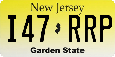 NJ license plate I47RRP