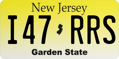 NJ license plate I47RRS