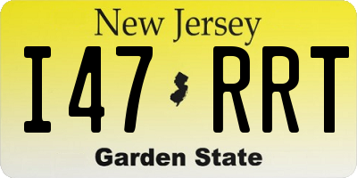 NJ license plate I47RRT