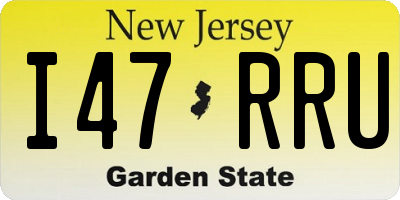 NJ license plate I47RRU