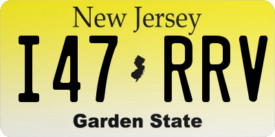 NJ license plate I47RRV