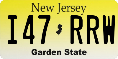 NJ license plate I47RRW