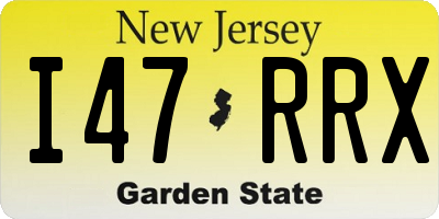 NJ license plate I47RRX