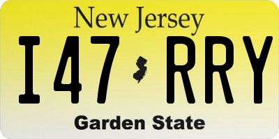 NJ license plate I47RRY