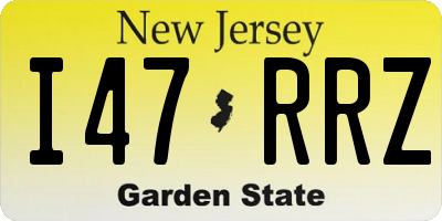 NJ license plate I47RRZ