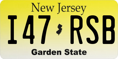 NJ license plate I47RSB