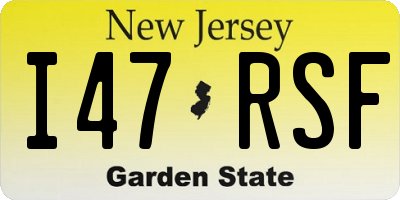 NJ license plate I47RSF
