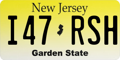 NJ license plate I47RSH