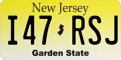 NJ license plate I47RSJ
