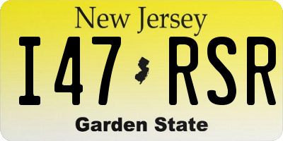 NJ license plate I47RSR