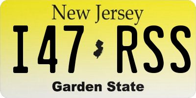 NJ license plate I47RSS