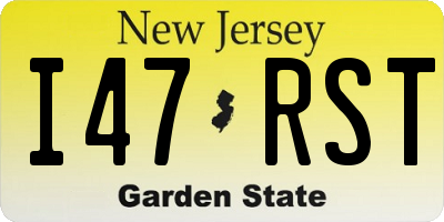 NJ license plate I47RST