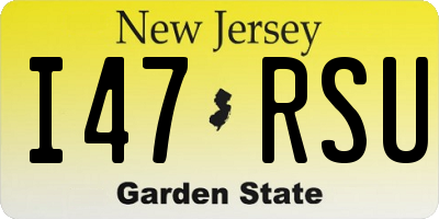 NJ license plate I47RSU