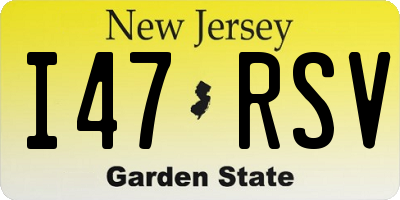 NJ license plate I47RSV