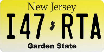 NJ license plate I47RTA