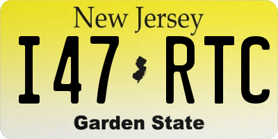 NJ license plate I47RTC