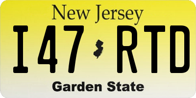 NJ license plate I47RTD