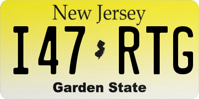 NJ license plate I47RTG