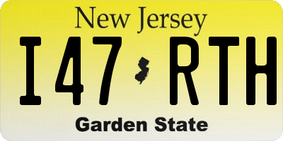 NJ license plate I47RTH
