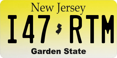 NJ license plate I47RTM