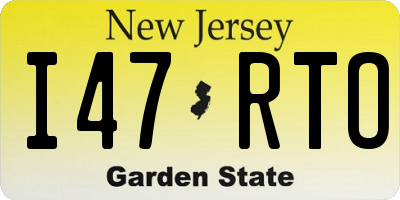 NJ license plate I47RTO