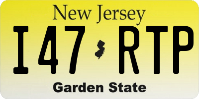NJ license plate I47RTP