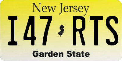 NJ license plate I47RTS