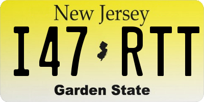 NJ license plate I47RTT