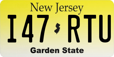 NJ license plate I47RTU