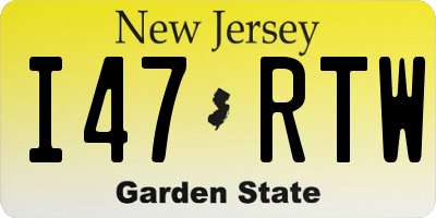 NJ license plate I47RTW