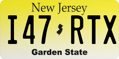 NJ license plate I47RTX