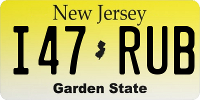 NJ license plate I47RUB