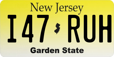 NJ license plate I47RUH