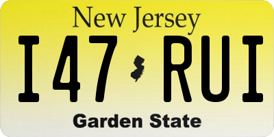 NJ license plate I47RUI