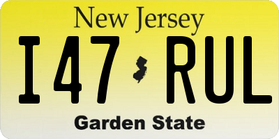 NJ license plate I47RUL