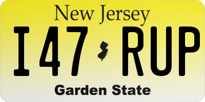 NJ license plate I47RUP