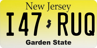 NJ license plate I47RUQ
