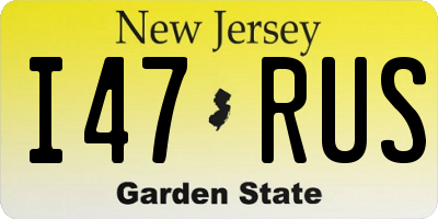 NJ license plate I47RUS