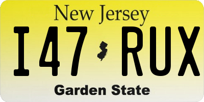 NJ license plate I47RUX