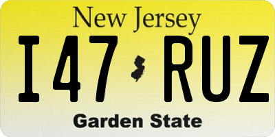 NJ license plate I47RUZ