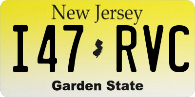 NJ license plate I47RVC