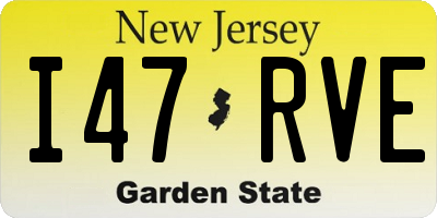 NJ license plate I47RVE